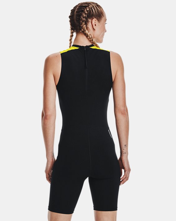 Women's UA RUSH™ HeatGear® 80's Pack Short Bodysuit, Black, pdpMainDesktop image number 1
